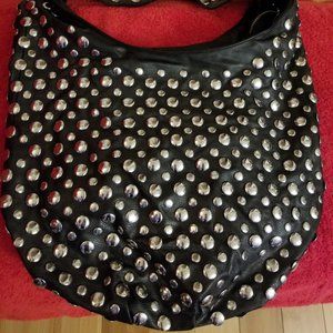 Vegan Leather Studded Hobo Bag!  Get your goth on!